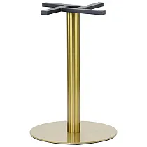Central table base, made of stainless steel, gold color, base 50cm, height 72cm