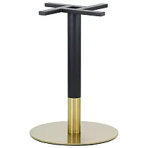 Central table base, made of stainless steel, goldblack color, base 50cm, height 72cm