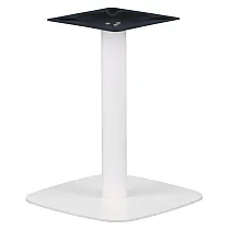 Central table base made of steel, height 57 cm, bottom plate dimensions 44,5x44,5 cm, white color, weight 14 kg