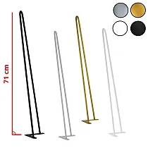 Dekoratīvas metāla galda kājas no diviem stieņiem, 1 cm stieņa diametrs, augstums 71 cm - četru kāju komplekts