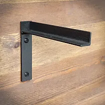 Steel shelf support, bracket, Color black, height 15 cm, right angles, length 20 cm, set of 2 pcs