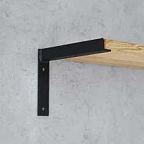 Steel shelf support, bracket, Color black, height 15 cm, right angles, length 20 cm, set of 2 pcs