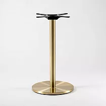Elegant brass table base, for table tops up to 80 cm, colden color