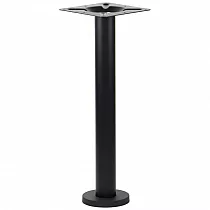 Central floor mounted metal table base for cafe, made of steel, matte black color, height 72.5 cm