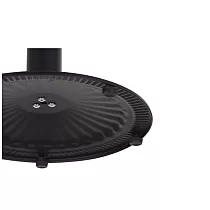Centrinė metalinė stalo koja pagaminta iš plieno, juodos spalvos, aukštis 72,5 cm, apvalios dugno plokštės skersmuo 45 cm