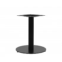 Metal central table leg made from steel, powder coated black color, height 57.5 cm, base diameter 45 cm