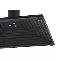 Cast iron table base powder coated, bottom base in Inca pyramid style, height 72.5 cm, bottom plate size 41x41 cm