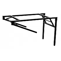 Sulankstomas metalinis stalų rėmas, juodos arba pilkos spalvos, aukštis 72,5 cm, stačiakampio formos ilgis 116 cm, plotis 56 cm