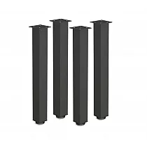 Classic style aluminum table legs 60x60 mm, black color, height 71 cm, 82 cm, 110 cm, set of 4 pcs.