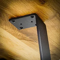 L formos masyvios plieninės plokščios strypo stalo kojos, aukštis 73 cm, komplektas 4 vnt