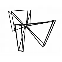 3D meninis metalinis stalo rėmas pagamintas iš plieno, matmenys 72x50 cm, aukštis 42 cm, juoda arba balta