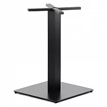 Heavy central table base made of steel, height 73 cm, rectangle column, base dimensions 55x55 cm, weight 19 kg, black color