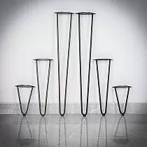 Metal table legs hairpin with a foot made of steel, height options 20, 40 or 73 cm, set of 4 legs