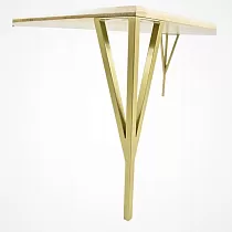 Gold color decorative metal table legs Triple 42, 72 cm - set of 4 legs