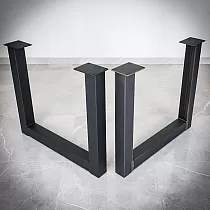 Massive, heavy load metal U-type table legs, height 71 cm, width 82 cm, made of steel, 2 legs in the set