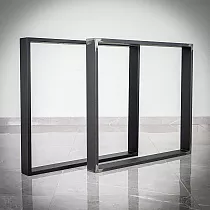 Tērauda kvadrātveida galda kājas, augstums 71 cm, platums 80 cm, pusdienu galdam komplekts 2 gab.