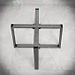 Skruebar metal bordfod Cross-Frame lavet af stål, størrelse 60x40cm, sort farve