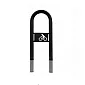 Portabiciclette in metallo da esterno in acciaio con logo bicicletta, colore nero, dimensioni 80X36 cm