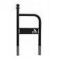 Cykelställ för utomhusbruk i stål av stål med cykellogotyp, svart färg, betongförankrad, storlek 100x60 cm