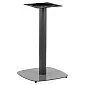 Perna central da mesa em metal, cor cinza, dimensões da base 45x45 cm, altura 73 cm