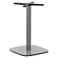 Perna central da mesa em metal, cor cinza, dimensões da base 50x50 cm, altura 73 cm, peso cerca de 16 kg
