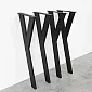Y-Typ-Metalltischbeine aus Stahl, schwarze Farbe, Höhe 71 cm, Breite 26 cm, Satz mit 4 Beinen