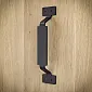 Μεταλλικό χερούλι συρόμενης πόρτας από ατσάλι, μήκος 22 cm, μαύρο χρώμα, σετ 4 τεμαχίων