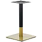 Bordfod af metal i en kombination af guld og sort farve, bundplade 45x45 cm, højde 72,5 cm, velegnet til bordplader 70x70 cm