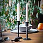 Σφυρήλατο μεταλλικό κηροπήγιο για ένα κερί, χειροποίητο, μαύρο χρώμα, ύψος: 150mm