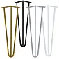 Eleganta hårnålsben för ett soffbord gjorda av tre Ø12 mm stålstänger, höjd 43 cm - set med 4 ben, färger: svart, vit, grå, guld