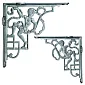 Koristeellinen hyllytuki, metallikiinnike, pidike, mitat 24x24 cm - setti (2 kpl) 