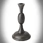 Ογκώδες μαντέμι όρθιο κηροπήγιο για στενό κερί, μαύρο χρώμα, διαστάσεων 17x26 cm, σετ 2 τμχ.