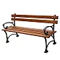 Чугунная скамейка Grace для парков и садов с подлокотниками, из пропитанной ольхи, длина 150 см, 45 кг