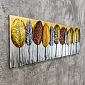 3D kovová nástěnná dekorace, les, 56x180 cm