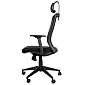 Otočná černá kancelářská židle s opěrkou hlavy