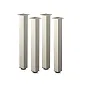Eloxált alumínium asztallábak szögletes keresztmetszetű, inox hatású, magassága 71 cm, 82 cm, 110 cm, 4 db-os készlet