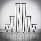 Dekorativne metalne noge stola Ukosnica sa stopom (20, 40, 73 cm) - set od 4 noge