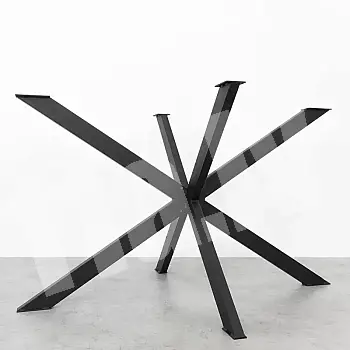 Demonteerbaar 3D metalen tafelonderstel Spider van staal, kleur zwart, hoogte 71 cm, afmeting 120x80 cm