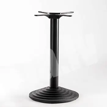 Base de mesa em ferro fundido, cor preta, diâmetro da base 43 cm, altura 72 cm