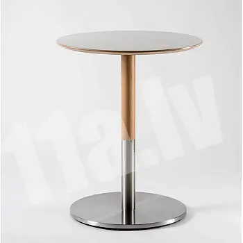 Base tavolo inox + dettagli legno 48,5x72cm, basi caffe