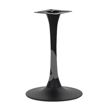 Элегантная металлическая основа стола из стали, черного цвета, ширина 49 см, высота 72,5 см.