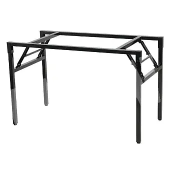 Base da tavolo pieghevole in metallo, di forma rettangolare con lunghezza 116 cm e larghezza 66 cm, di colore nero o grigio