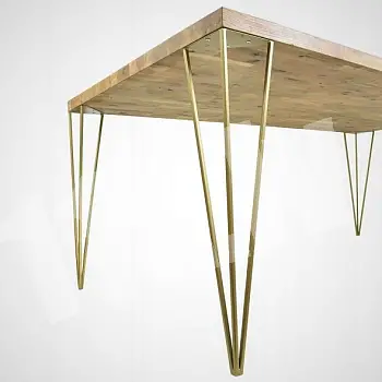 Patas de mesa de metal decorativo color dorado (42, 72 cm) - juego de 4 patas