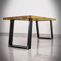 Massiiviset teräksiset pöytäjalat neliön muotoiset, 40x45cm 2 kpl