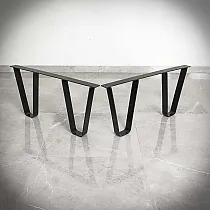 Acél asztallábak lapos vasból, magasság 38 cm, szélesség 80 cm, 2 db.