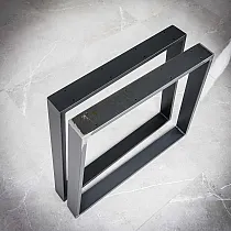 Gambe da tavolo in metallo a forma di trapezio in acciaio, dimensioni 80x71cm, in set da 2 pz.