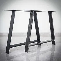 Gambe da tavolo in acciaio tipo A, altezza 71 cm, larghezza 80 cm, set da 2 pz