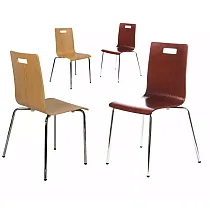 Juego de 4 sillas de madera contrachapada con asa haya o nogal