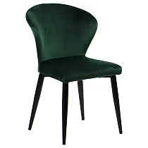 Polstrede fløjlsstole med sorte ben, sæt med 4 stole, farver grå eller mosgrøn