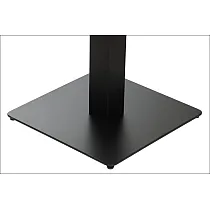 Centralt bordben af metal, sort farve, bundmål 45x45 cm
